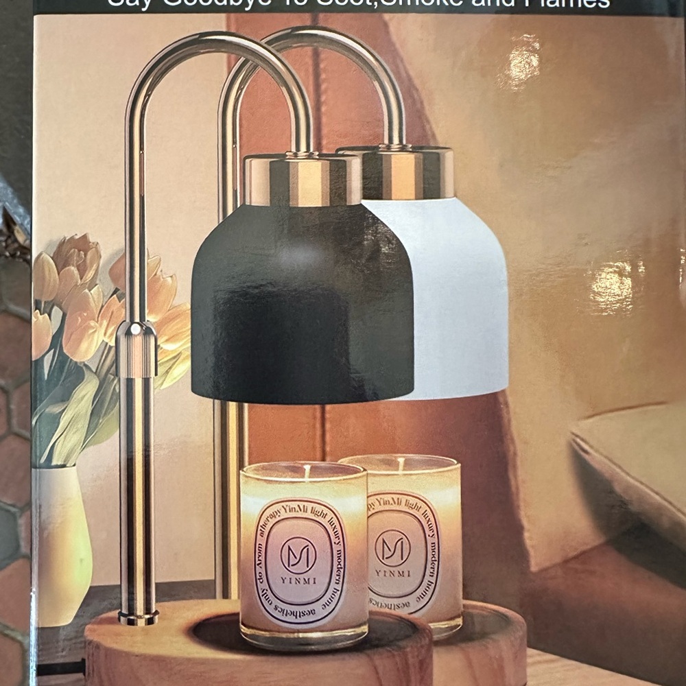 Modern Black and White Candle Warmer Lamp